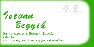 istvan begyik business card